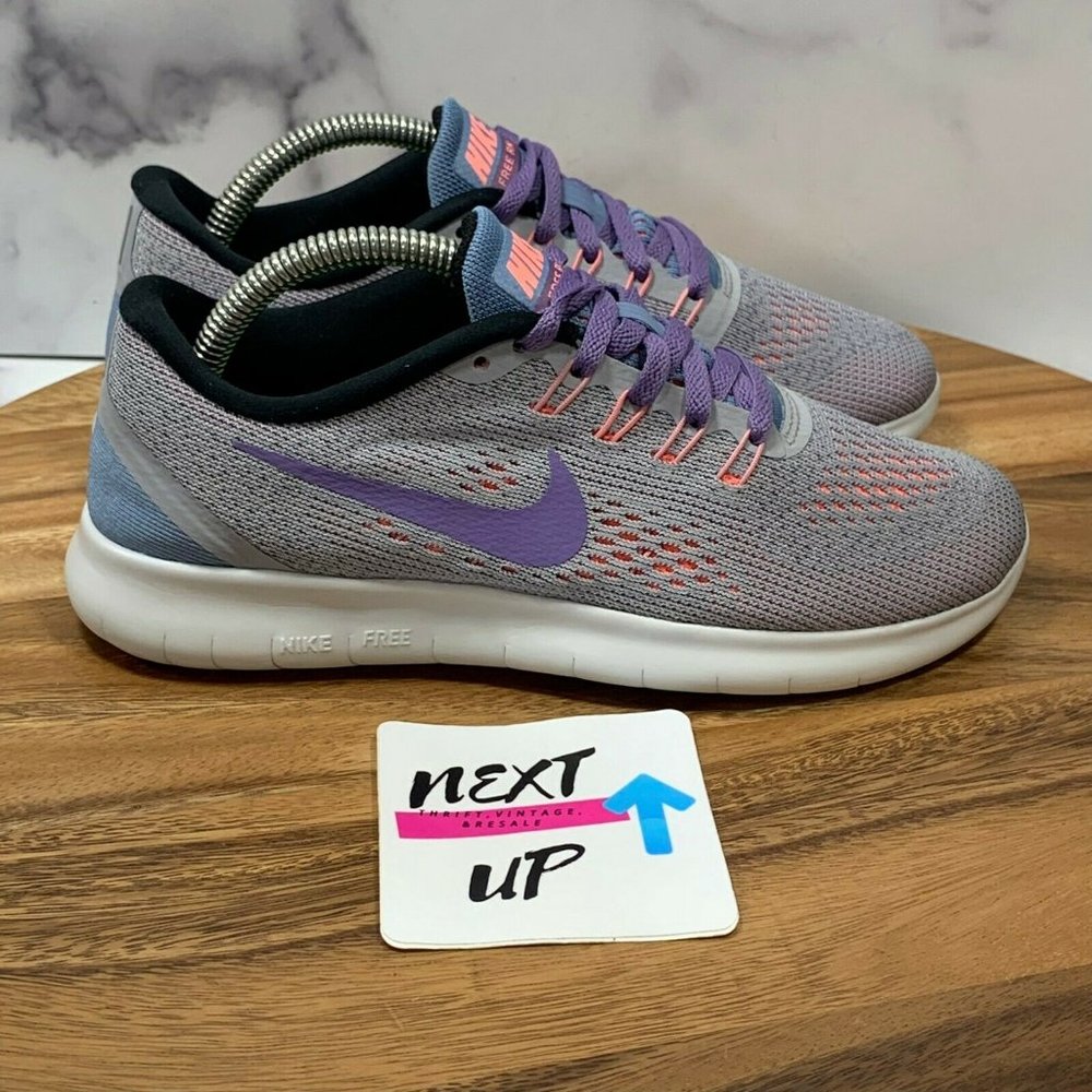 Nike Womens Free Rn Purple Comfort Cushioned Athletic Running Shoes Size US 6 - Picture 3 of 10